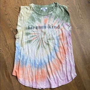 NWOT Juniors William Rast HUMANKIND Tie Dye Tee, L